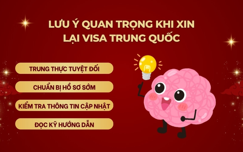 Lưu ý khi xin lại visa Trung Quốc