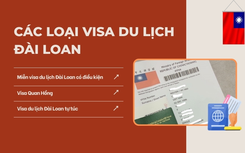 Các loại visa du lịch Đài Loan phổ biến