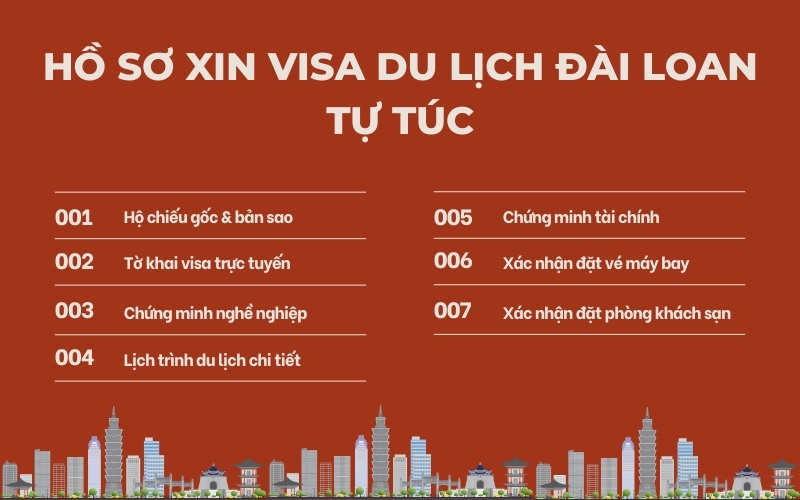 Hồ sơ xin visa du lịch Đài Loan tự túc