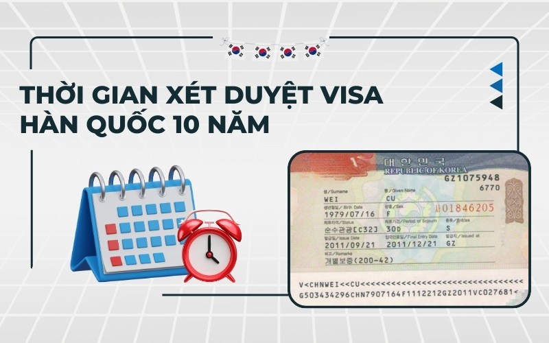 Thời gian xét duyệt visa Hàn Quốc 10 năm