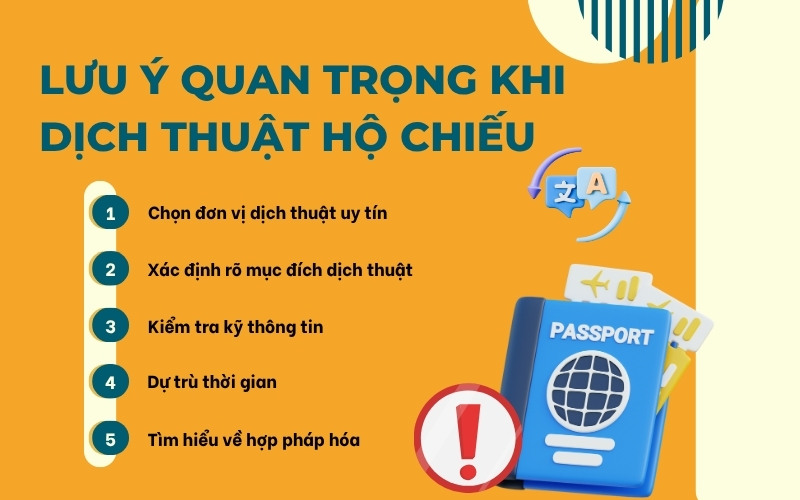 Lưu ý khi dịch thuật hộ chiếu