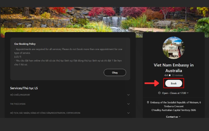 Truy cập web Đại sứ quán Việt Nam ở Úc
