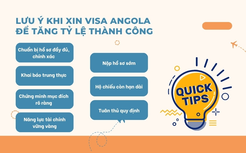 Lưu ý khi xin visa Angola
