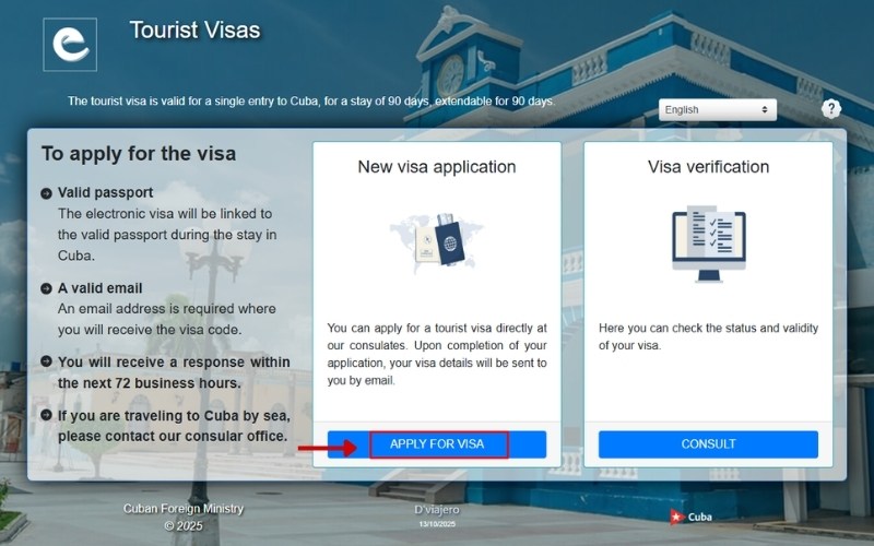 Đăng ký e visa Cuba