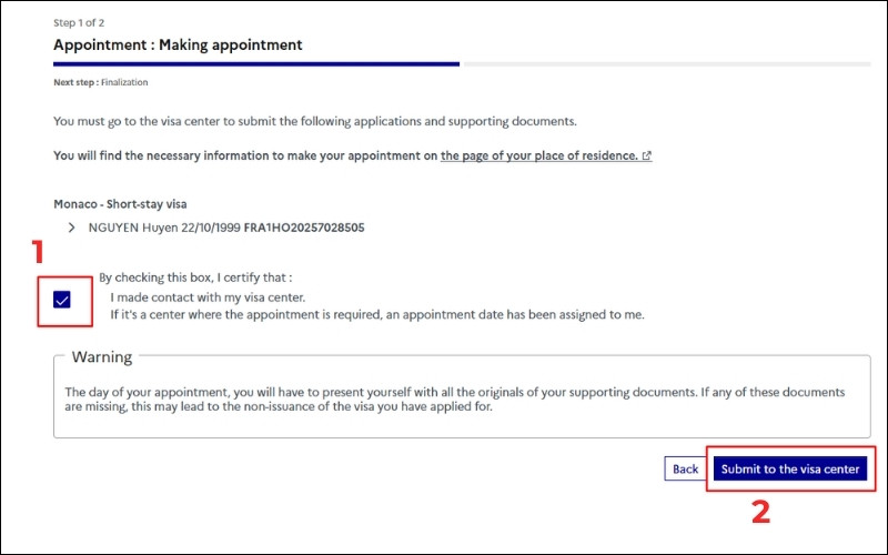 Nộp đơn xin thị thực Monaco