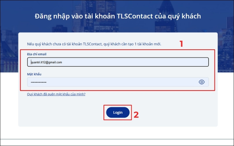 Đăng nhập tài khoản TLSContact