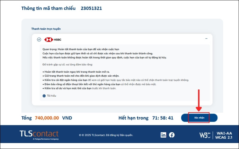 Xác nhận để hiển thị thông tin