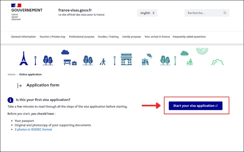 Bắt đầu điên đơn xin visa Monaco