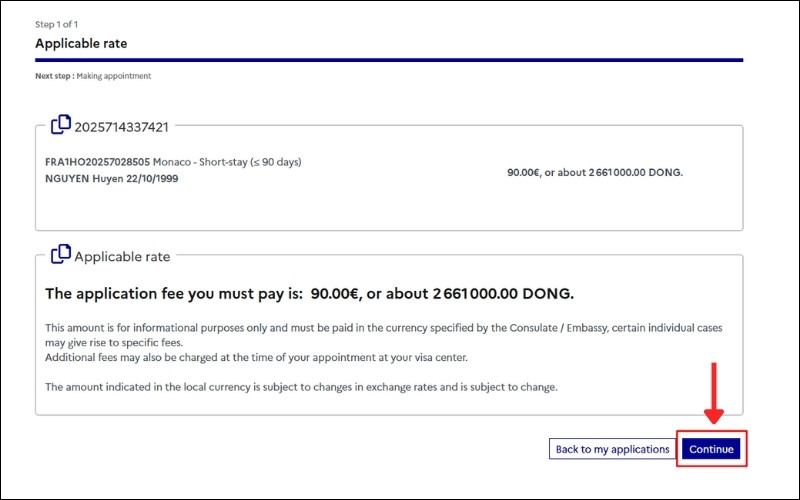Thông tin về lệ phí visa Monaco