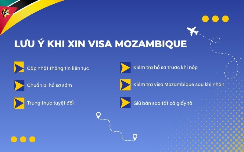 Lưu ý khi xin visa Mozambique