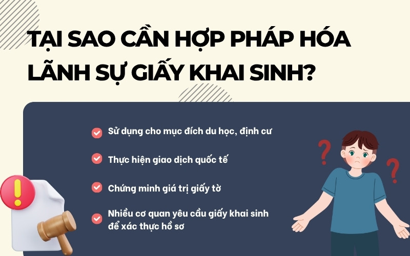 Lý do hợp pháp hóa lãnh sự giấy khai sinh
