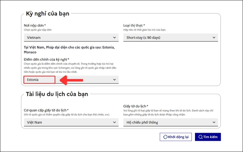 Chọn loại thị thực visa Estonia