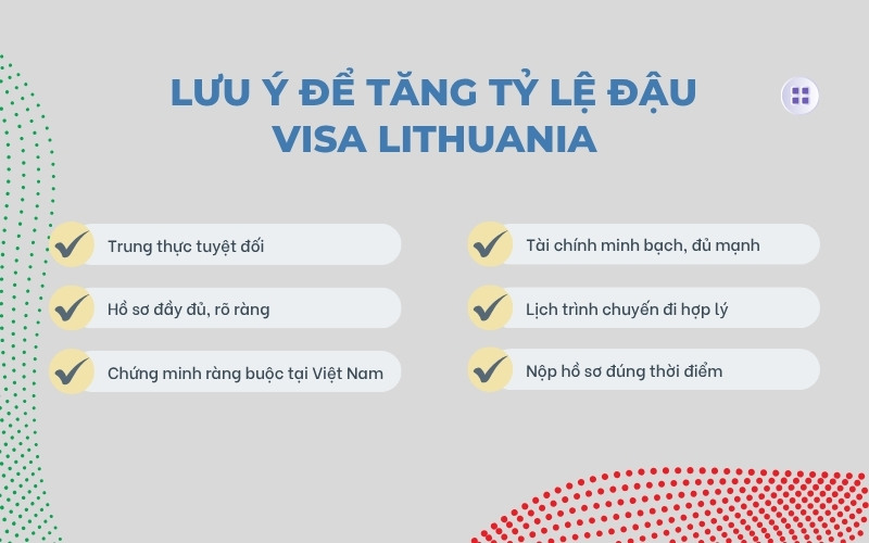 Lưu ý khi xin visa Lithuania